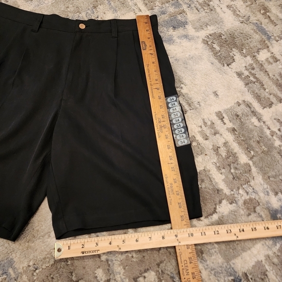 NWT Jamaica Jaxx 100% silk black flowy 9" shorts. Men's size 34 - Picture 14 of 15